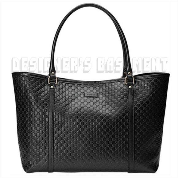 GUCCI black MICRO GUCCISSIMA leather magnetic snap top TOTE 449647 shoulder bag - Picture 5 of 8